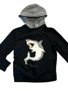 Cat & Jack Black Hoodie with Shark Graphic